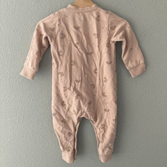Rylee + Cru French Terry Jumpsuit - Rainbows - Dusty Rose - 3-6M - Picture 3 of 8